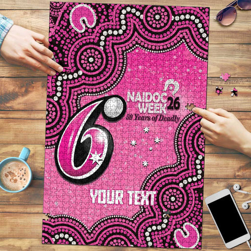 Sydney Sixers NAIDOC Week 2026 Custom Puzzle 50 Years Deadly Indigenous Art Glitter Effect
