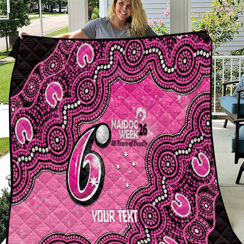 Sydney Sixers NAIDOC Week 2026 Custom Quilt 50 Years Deadly Indigenous Art Glitter Effect