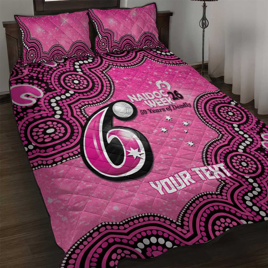Sydney Sixers NAIDOC Week 2026 Custom Quilt Bed Set 50 Years Deadly Indigenous Art Glitter Effect