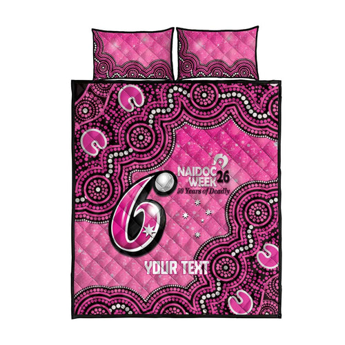 Sydney Sixers NAIDOC Week 2026 Custom Quilt Bed Set 50 Years Deadly Indigenous Art Glitter Effect