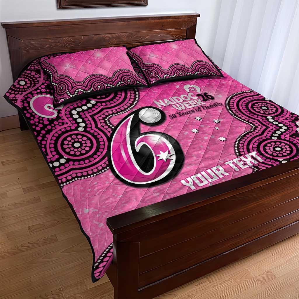 Sydney Sixers NAIDOC Week 2026 Custom Quilt Bed Set 50 Years Deadly Indigenous Art Glitter Effect