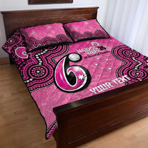 Sydney Sixers NAIDOC Week 2026 Custom Quilt Bed Set 50 Years Deadly Indigenous Art Glitter Effect