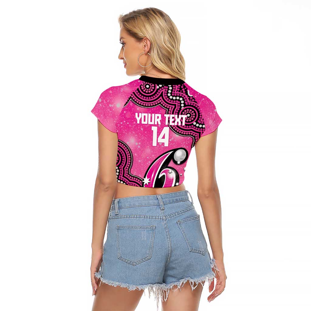 Sydney Sixers NAIDOC Week 2026 Custom Raglan Cropped T Shirt 50 Years Deadly Indigenous Art Glitter Effect