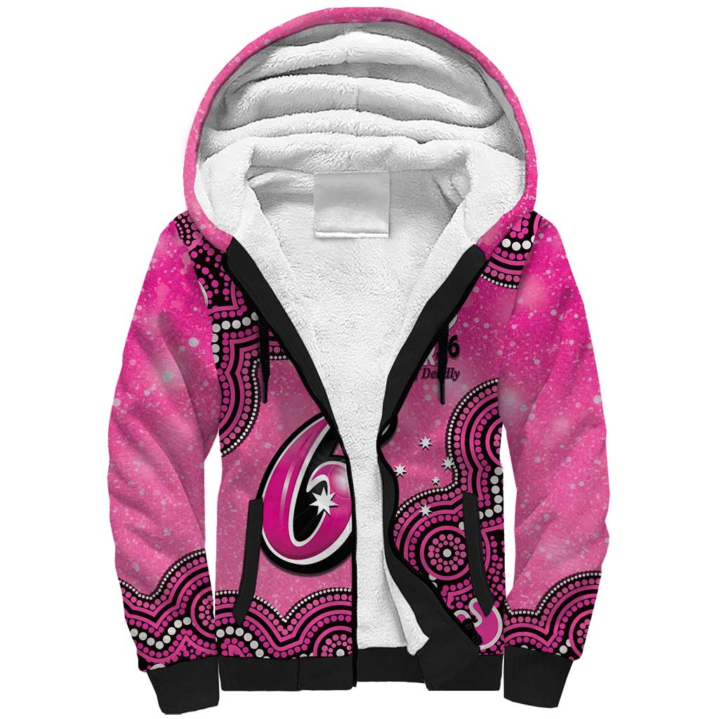 Sydney Sixers NAIDOC Week 2026 Custom Sherpa Hoodie 50 Years Deadly Indigenous Art Glitter Effect