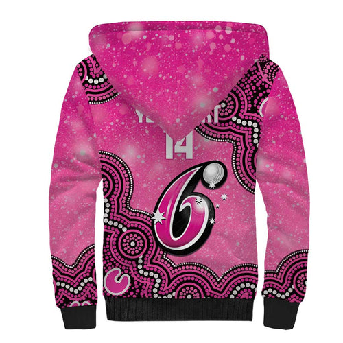 Sydney Sixers NAIDOC Week 2026 Custom Sherpa Hoodie 50 Years Deadly Indigenous Art Glitter Effect