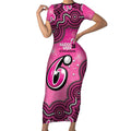 Sydney Sixers NAIDOC Week 2026 Custom Short Sleeve Bodycon Dress 50 Years Deadly Indigenous Art Glitter Effect