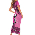 Sydney Sixers NAIDOC Week 2026 Custom Short Sleeve Bodycon Dress 50 Years Deadly Indigenous Art Glitter Effect