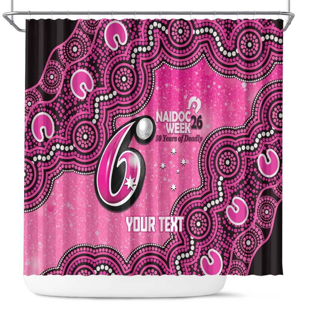 Sydney Sixers NAIDOC Week 2026 Custom Shower Curtain 50 Years Deadly Indigenous Art Glitter Effect