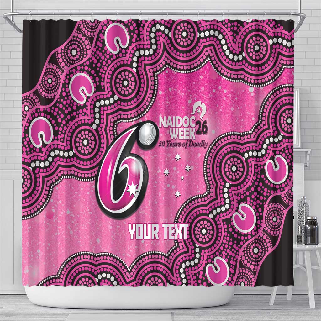 Sydney Sixers NAIDOC Week 2026 Custom Shower Curtain 50 Years Deadly Indigenous Art Glitter Effect