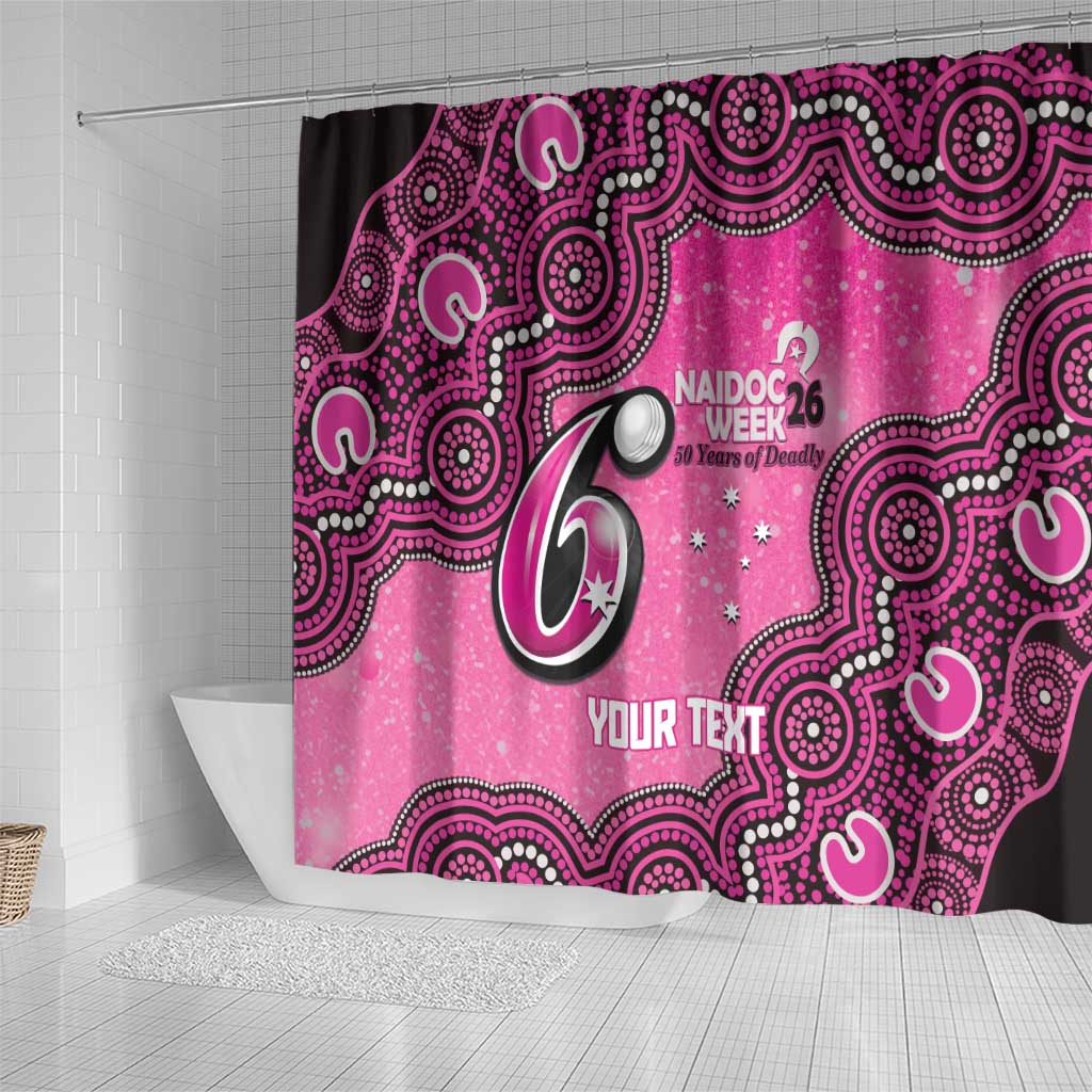 Sydney Sixers NAIDOC Week 2026 Custom Shower Curtain 50 Years Deadly Indigenous Art Glitter Effect