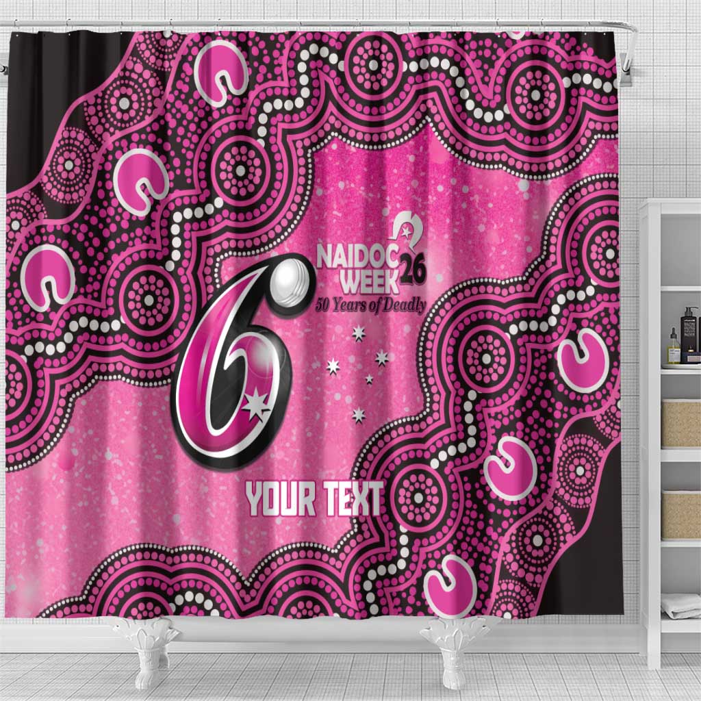 Sydney Sixers NAIDOC Week 2026 Custom Shower Curtain 50 Years Deadly Indigenous Art Glitter Effect