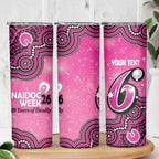 Sydney Sixers NAIDOC Week 2026 Custom Skinny Tumbler 50 Years Deadly Indigenous Art Glitter Effect