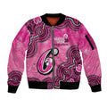 Sydney Sixers NAIDOC Week 2026 Custom Sleeve Zip Bomber Jacket 50 Years Deadly Indigenous Art Glitter Effect