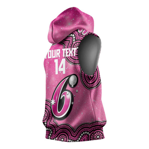 Sydney Sixers NAIDOC Week 2026 Custom Sleeveless Hoodie 50 Years Deadly Indigenous Art Glitter Effect