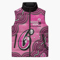 Sydney Sixers NAIDOC Week 2026 Custom Sleeveless Puffer Jacket 50 Years Deadly Indigenous Art Glitter Effect