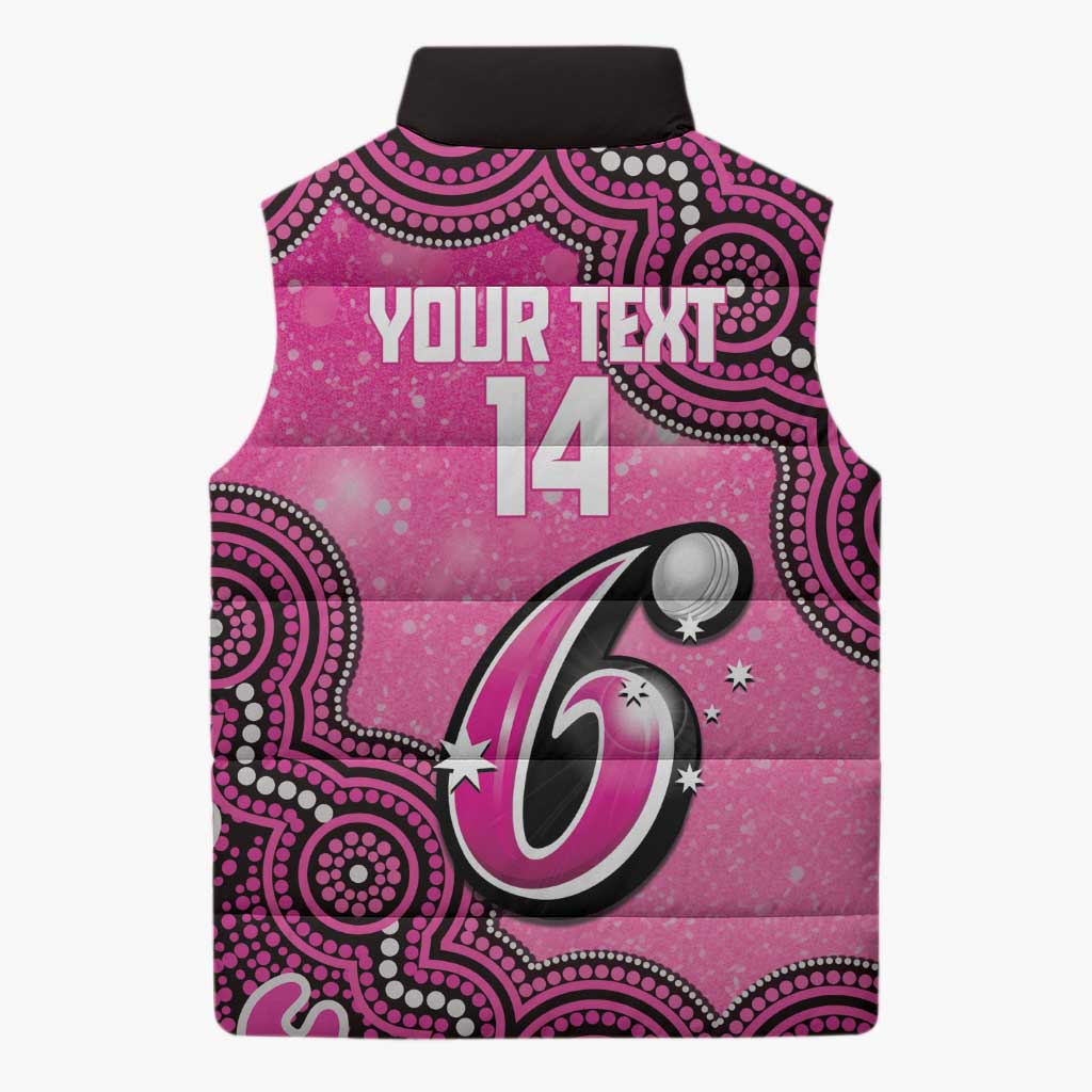 Sydney Sixers NAIDOC Week 2026 Custom Sleeveless Puffer Jacket 50 Years Deadly Indigenous Art Glitter Effect