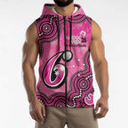 Sydney Sixers NAIDOC Week 2026 Custom Sleeveless Zip Hoodie 50 Years Deadly Indigenous Art Glitter Effect