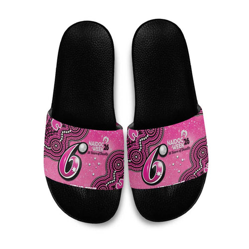 Sydney Sixers NAIDOC Week 2026 Custom Slide Sandals 50 Years Deadly Indigenous Art Glitter Effect