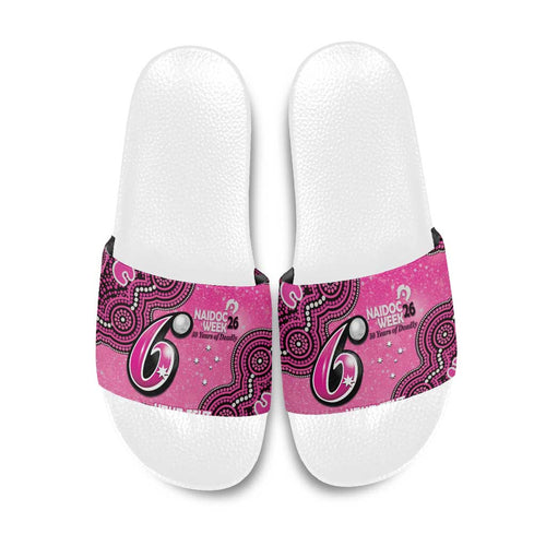 Sydney Sixers NAIDOC Week 2026 Custom Slide Sandals 50 Years Deadly Indigenous Art Glitter Effect