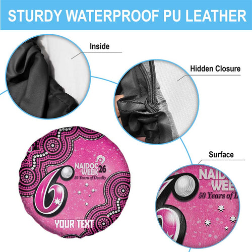 Sydney Sixers NAIDOC Week 2026 Custom Spare Tire Cover 50 Years Deadly Indigenous Art Glitter Effect