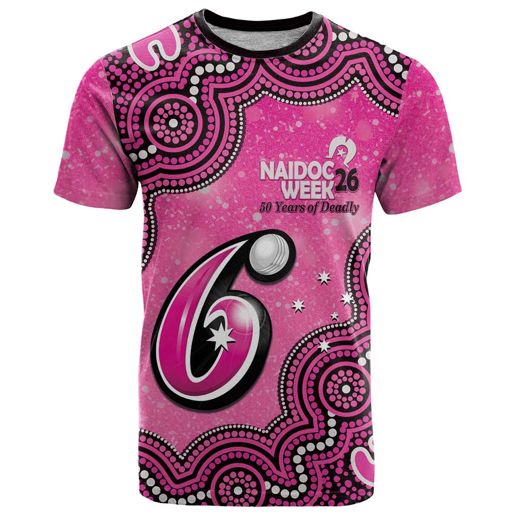 Sydney Sixers NAIDOC Week 2026 Custom T Shirt 50 Years Deadly Indigenous Art Glitter Effect