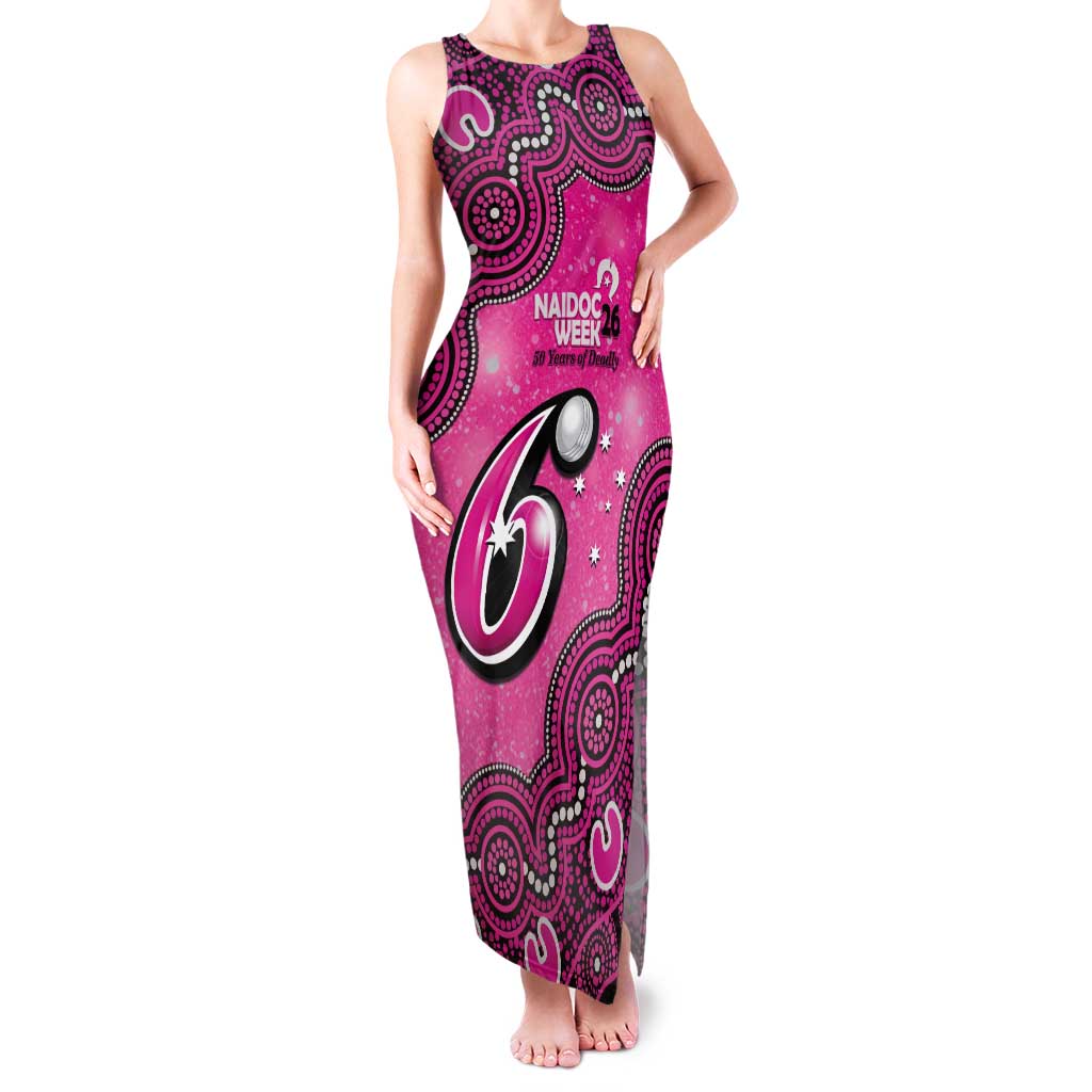 Sydney Sixers NAIDOC Week 2026 Custom Tank Maxi Dress 50 Years Deadly Indigenous Art Glitter Effect