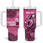 Sydney Sixers NAIDOC Week 2026 Custom Tumbler With Handle 50 Years Deadly Indigenous Art Glitter Effect