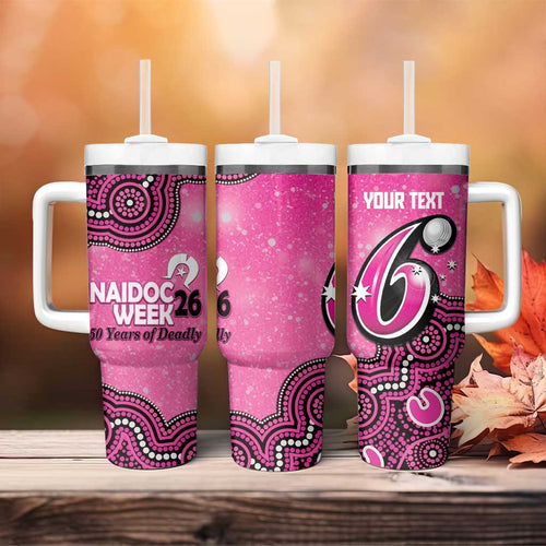 Sydney Sixers NAIDOC Week 2026 Custom Tumbler With Handle 50 Years Deadly Indigenous Art Glitter Effect