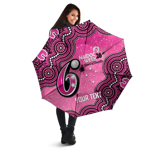 Sydney Sixers NAIDOC Week 2026 Custom Umbrella 50 Years Deadly Indigenous Art Glitter Effect