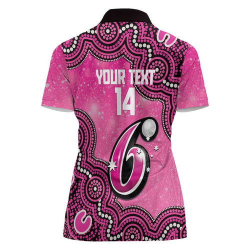 Sydney Sixers NAIDOC Week 2026 Custom Women Polo Shirt 50 Years Deadly Indigenous Art Glitter Effect