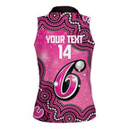 Sydney Sixers NAIDOC Week 2026 Custom Women Sleeveless Polo Shirt 50 Years Deadly Indigenous Art Glitter Effect