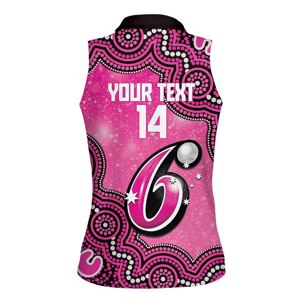Sydney Sixers NAIDOC Week 2026 Custom Women Sleeveless Polo Shirt 50 Years Deadly Indigenous Art Glitter Effect