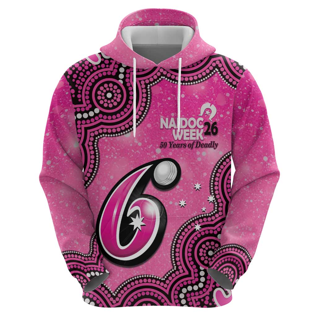 Sydney Sixers NAIDOC Week 2026 Custom Zip Hoodie 50 Years Deadly Indigenous Art Glitter Effect