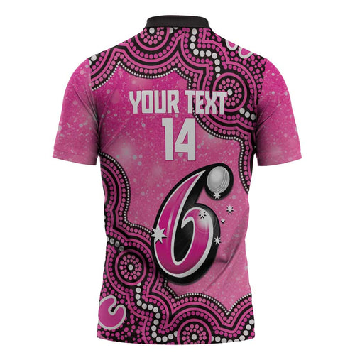 Sydney Sixers NAIDOC Week 2026 Custom Zipper Polo Shirt 50 Years Deadly Indigenous Art Glitter Effect