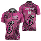 Sydney Sixers NAIDOC Week 2026 Custom Zipper Polo Shirt 50 Years Deadly Indigenous Art Glitter Effect
