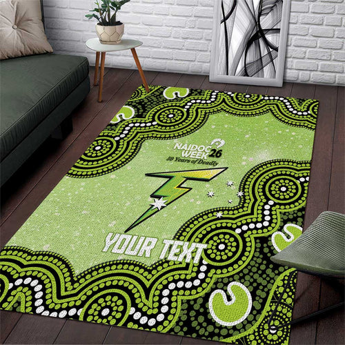 Sydney Thunder NAIDOC Week 2026 Custom Area Rug 50 Years Deadly Indigenous Art Glitter Effect