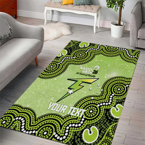 Sydney Thunder NAIDOC Week 2026 Custom Area Rug 50 Years Deadly Indigenous Art Glitter Effect