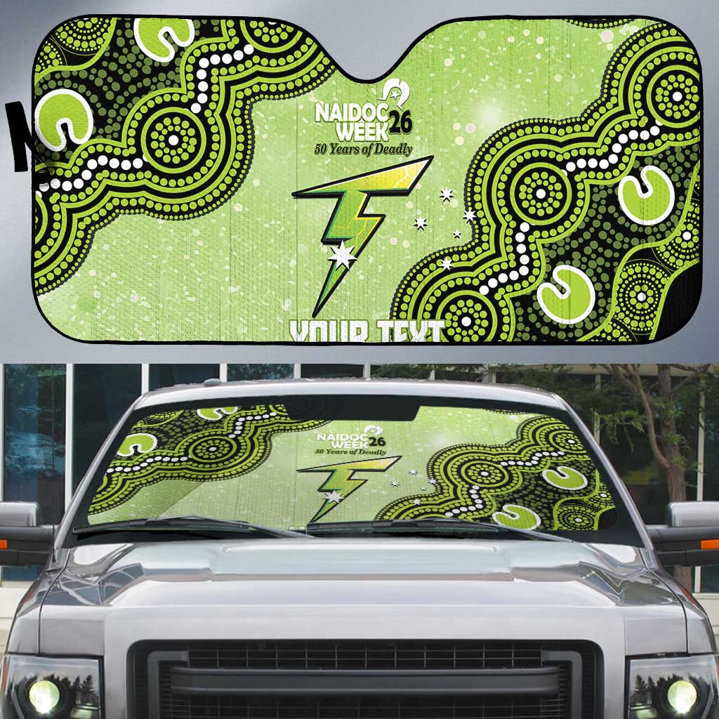 Sydney Thunder NAIDOC Week 2026 Custom Auto Sun Shade 50 Years Deadly Indigenous Art Glitter Effect
