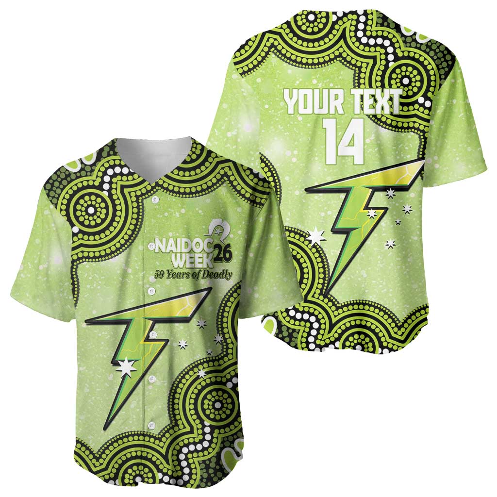 Sydney Thunder NAIDOC Week 2026 Custom Baseball Jersey 50 Years Deadly Indigenous Art Glitter Effect