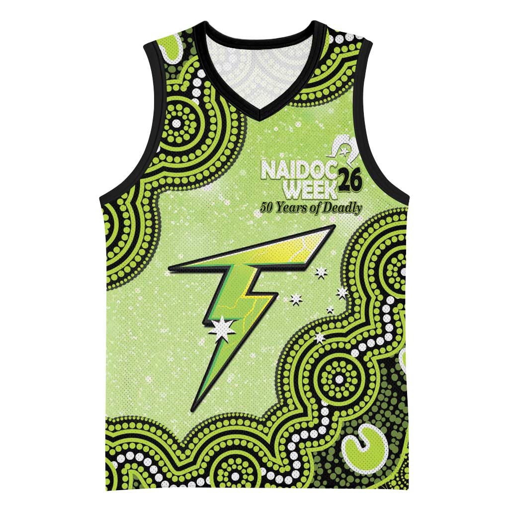 Sydney Thunder NAIDOC Week 2026 Custom Basketball Jersey 50 Years Deadly Indigenous Art Glitter Effect