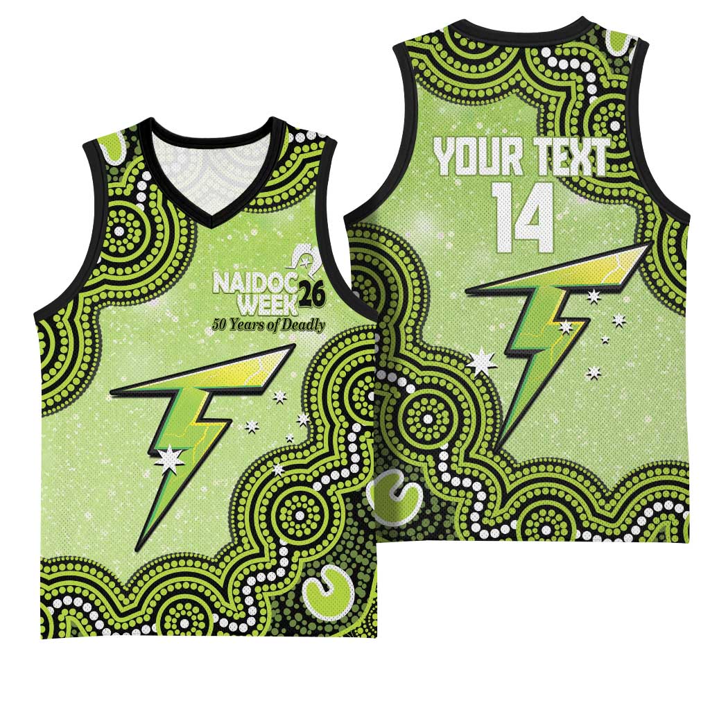 Sydney Thunder NAIDOC Week 2026 Custom Basketball Jersey 50 Years Deadly Indigenous Art Glitter Effect
