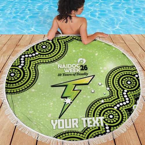Sydney Thunder NAIDOC Week 2026 Custom Beach Blanket 50 Years Deadly Indigenous Art Glitter Effect