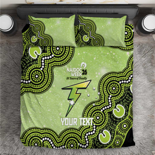 Sydney Thunder NAIDOC Week 2026 Custom Bedding Set 50 Years Deadly Indigenous Art Glitter Effect