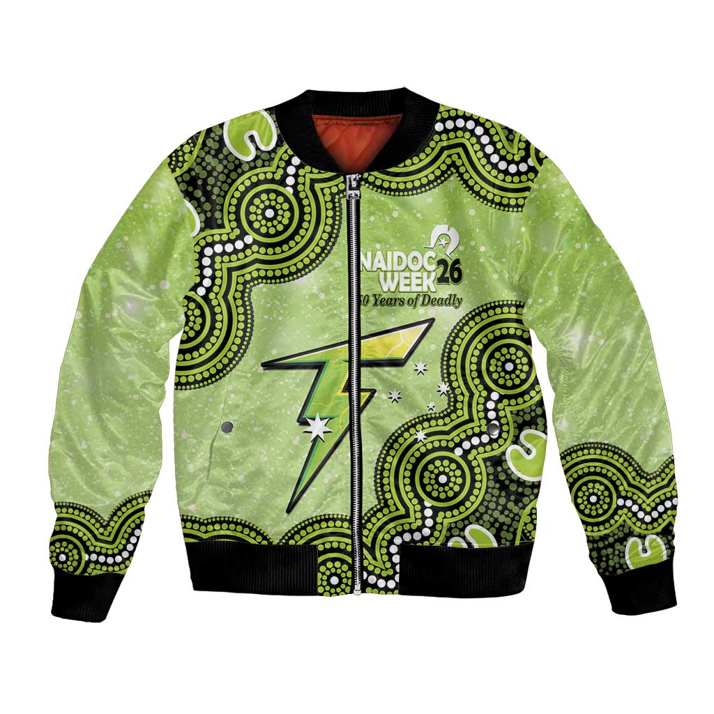 Sydney Thunder NAIDOC Week 2026 Custom Bomber Jacket 50 Years Deadly Indigenous Art Glitter Effect