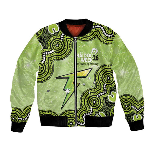 Sydney Thunder NAIDOC Week 2026 Custom Bomber Jacket 50 Years Deadly Indigenous Art Glitter Effect