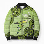 Sydney Thunder NAIDOC Week 2026 Custom Bomber Puffer Jacket 50 Years Deadly Indigenous Art Glitter Effect