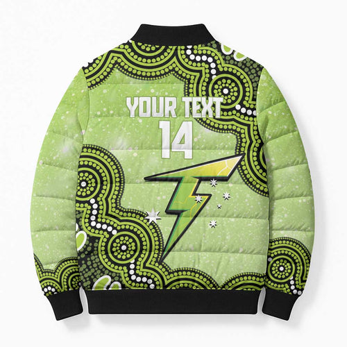 Sydney Thunder NAIDOC Week 2026 Custom Bomber Puffer Jacket 50 Years Deadly Indigenous Art Glitter Effect