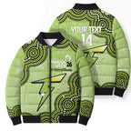 Sydney Thunder NAIDOC Week 2026 Custom Bomber Puffer Jacket 50 Years Deadly Indigenous Art Glitter Effect