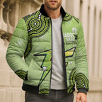 Sydney Thunder NAIDOC Week 2026 Custom Bomber Puffer Jacket 50 Years Deadly Indigenous Art Glitter Effect