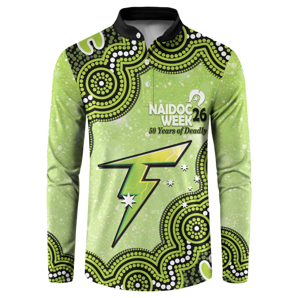 Sydney Thunder NAIDOC Week 2026 Custom Button Sweatshirt 50 Years Deadly Indigenous Art Glitter Effect